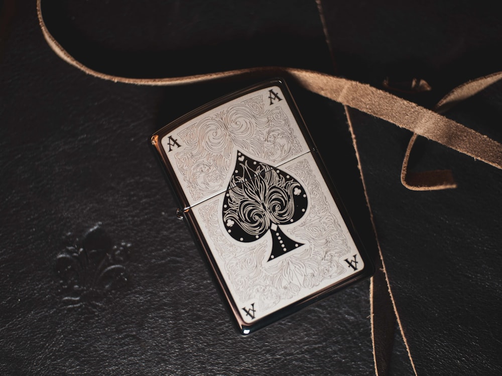 black and white playing card