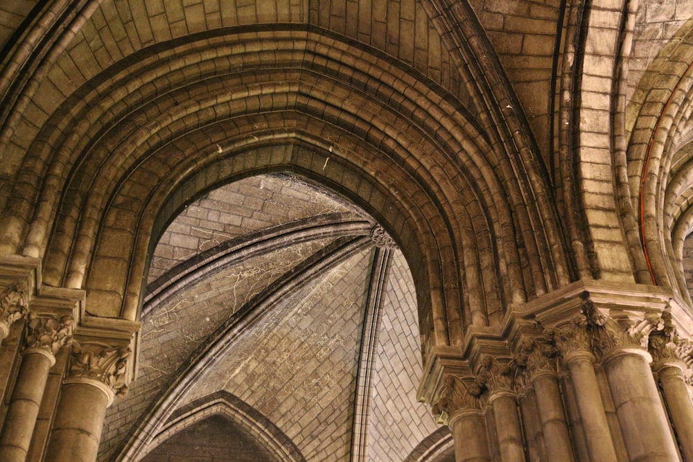 brown and gray concrete ceiling