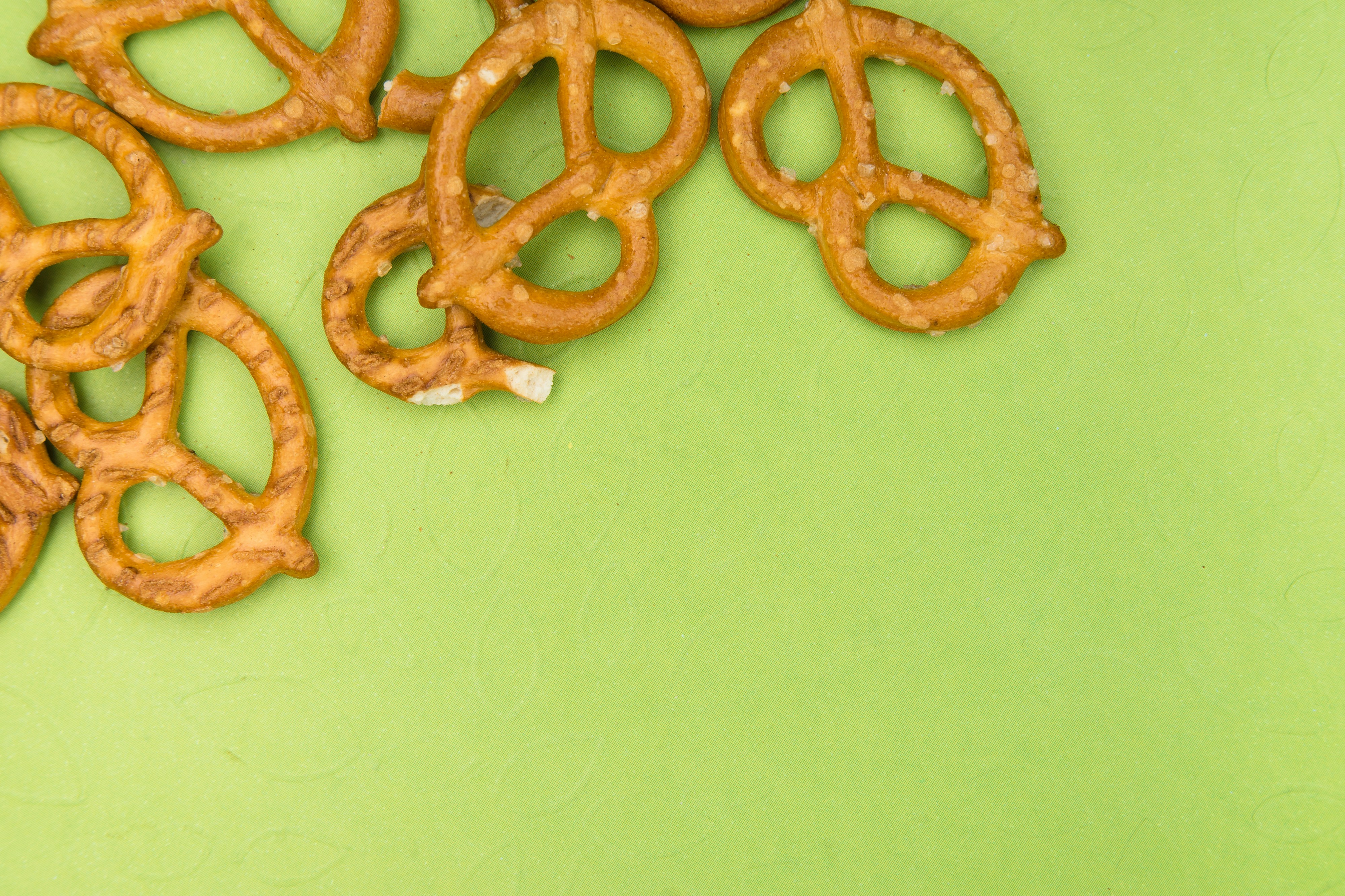 brown bread on white table, Delicious pretzels from Germany