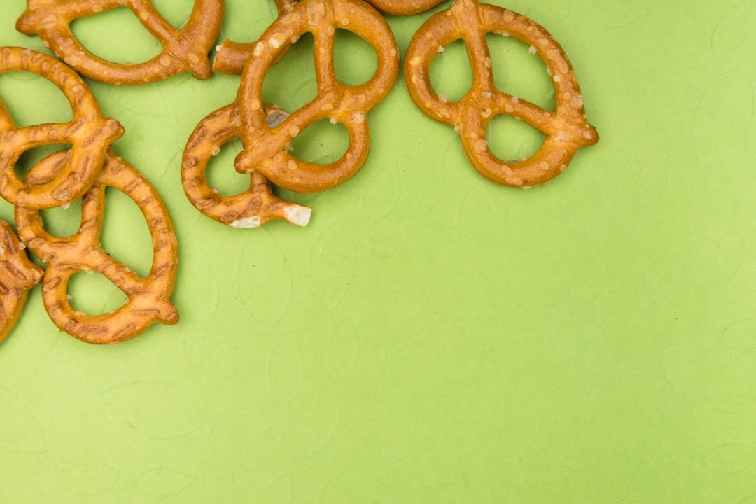 brown bread on white table, Delicious pretzels from Germany