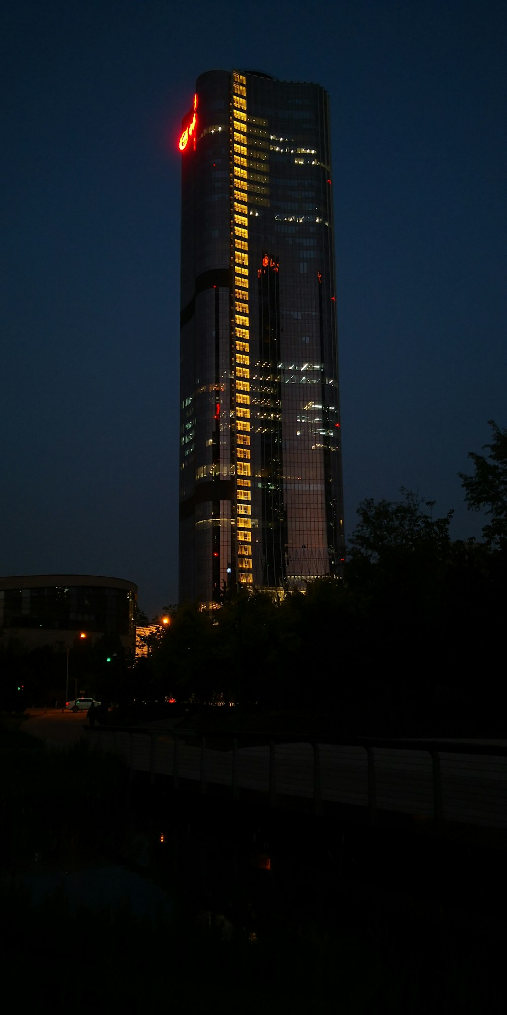 black and blue high rise building during night time