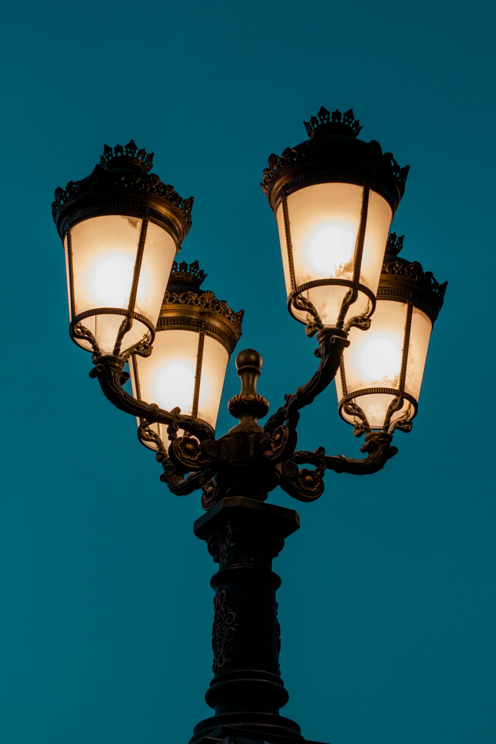 black and white street light