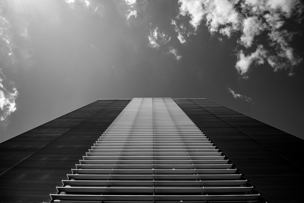 grayscale photo of high rise building