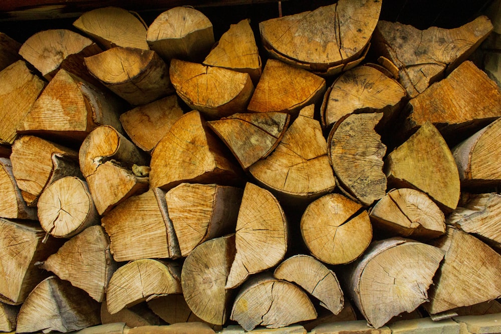 brown and black firewood stack