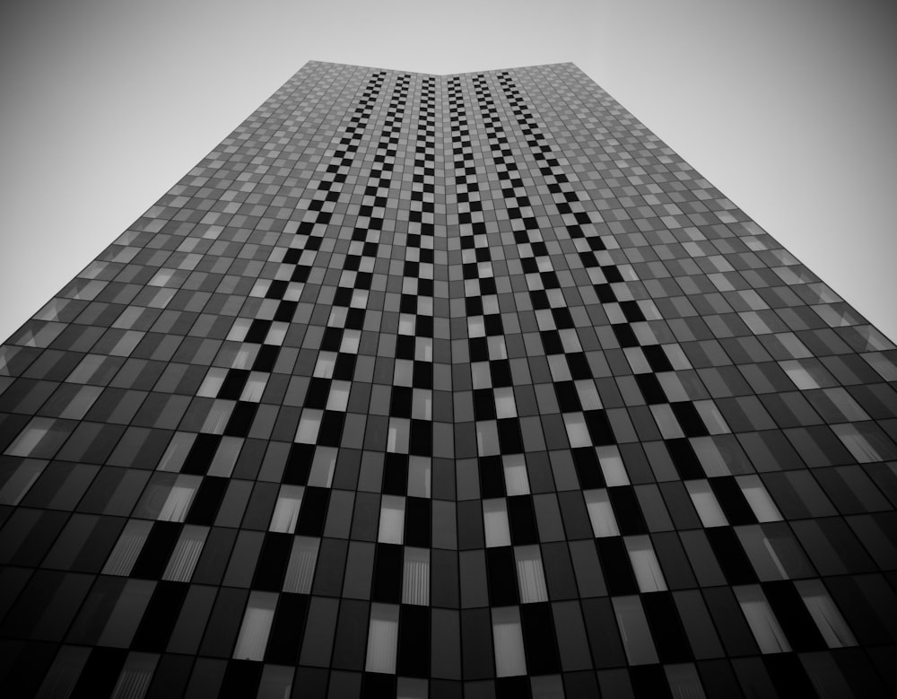 black and white concrete building