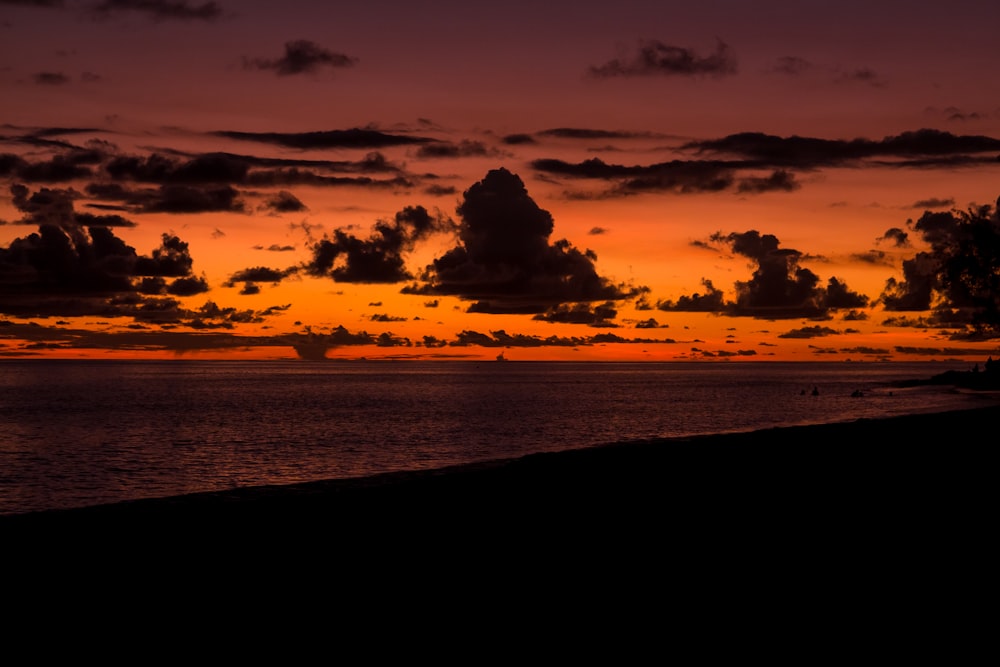 silhouette of clouds during sunset