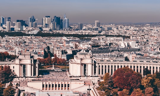 aerial view of city buildings during daytime in Trocadéro France