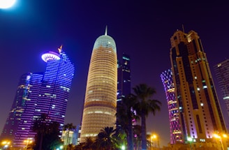 high rise building during night time