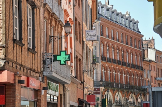 green and white pedestrian lane in Toulouse France