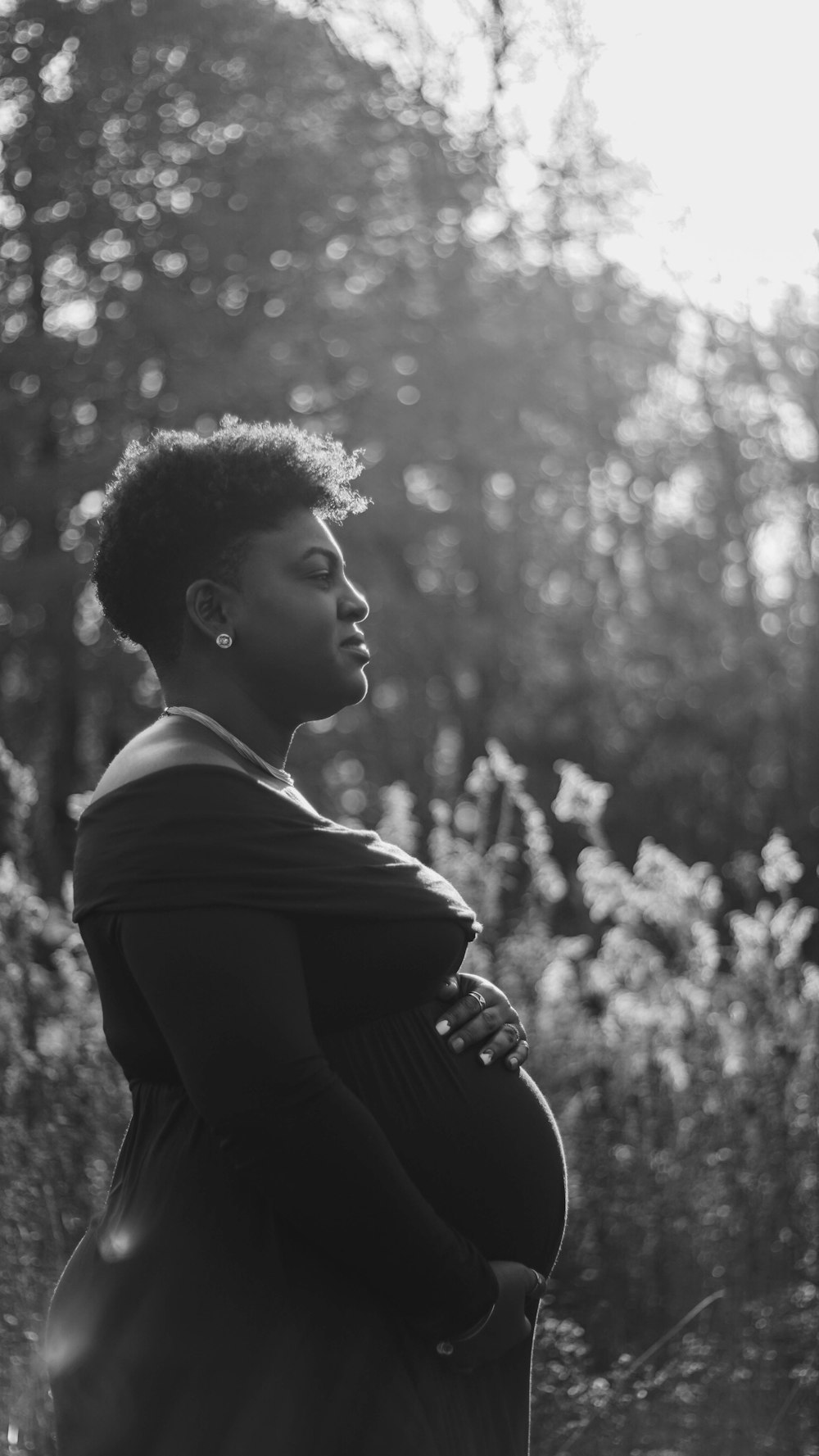 grayscale photo of woman in black long sleeve shirt