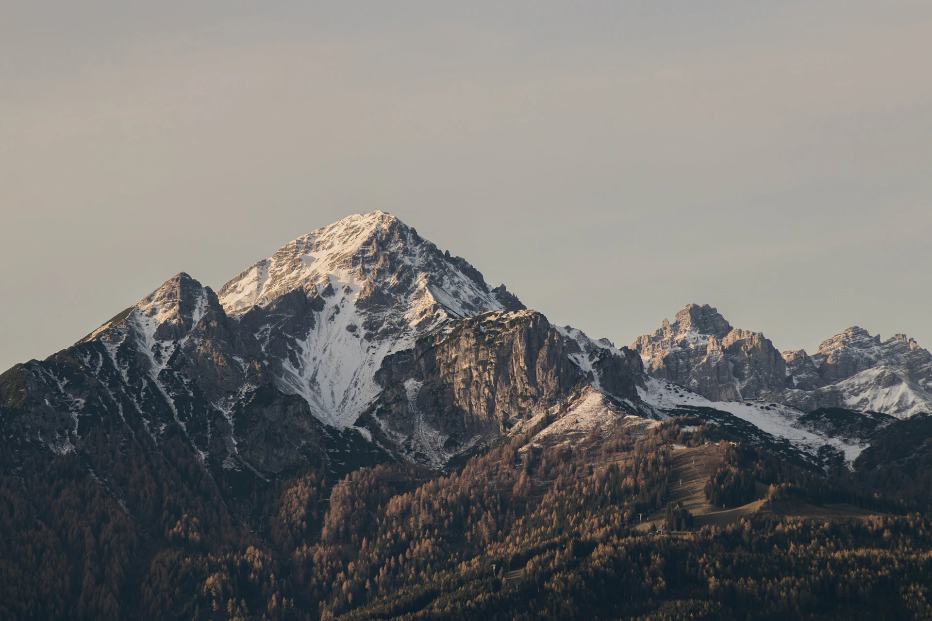 Snow-covered Saile mountain in Austria during daytime