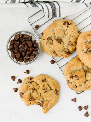 brown cookies on white ceramic plate