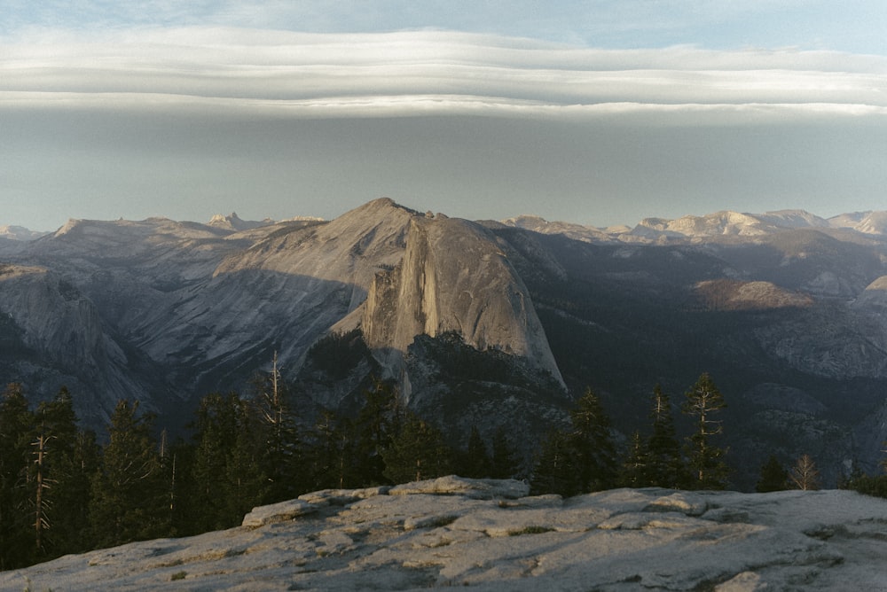 brown mountain under white sky during daytime