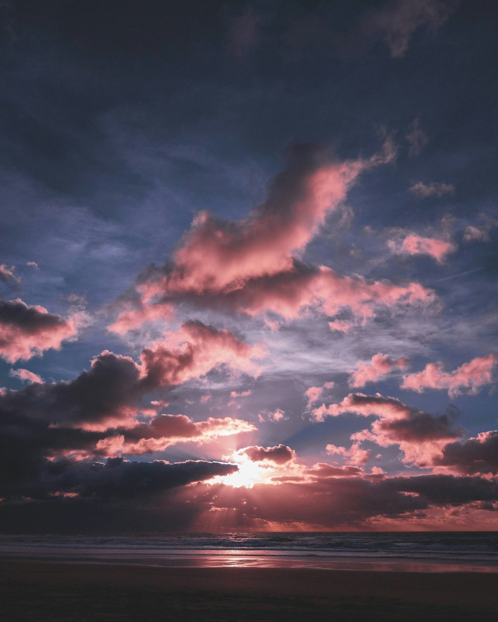 clouds over the sea during sunset