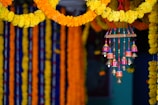 yellow and red hanging decors