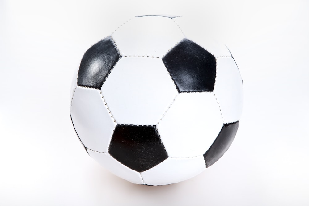 white and black soccer ball