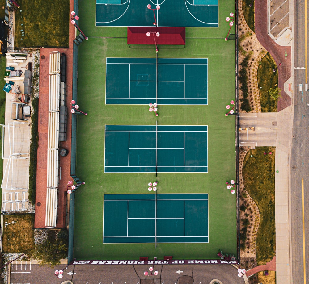 aerial view of soccer field