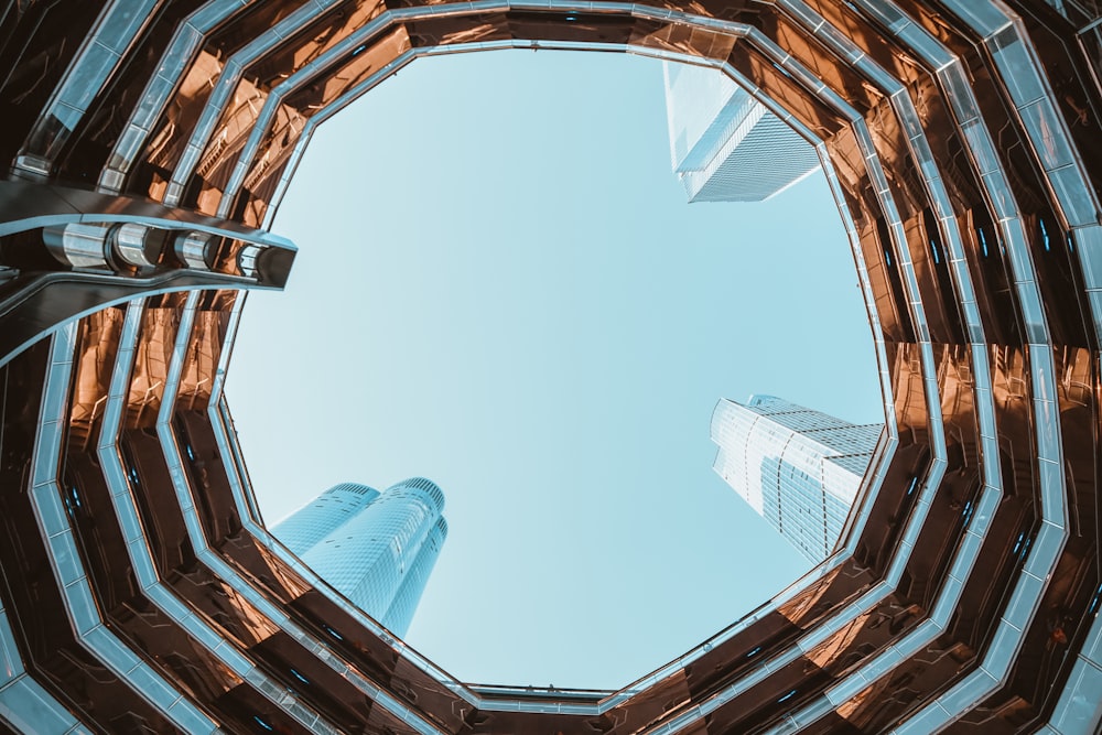 low angle photography of high rise building