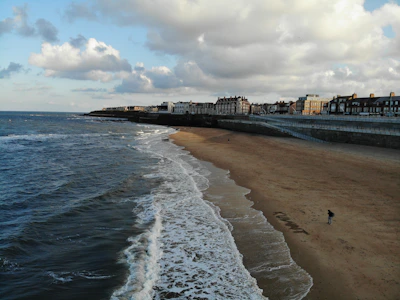 people on beach during daytime in Whitley bay