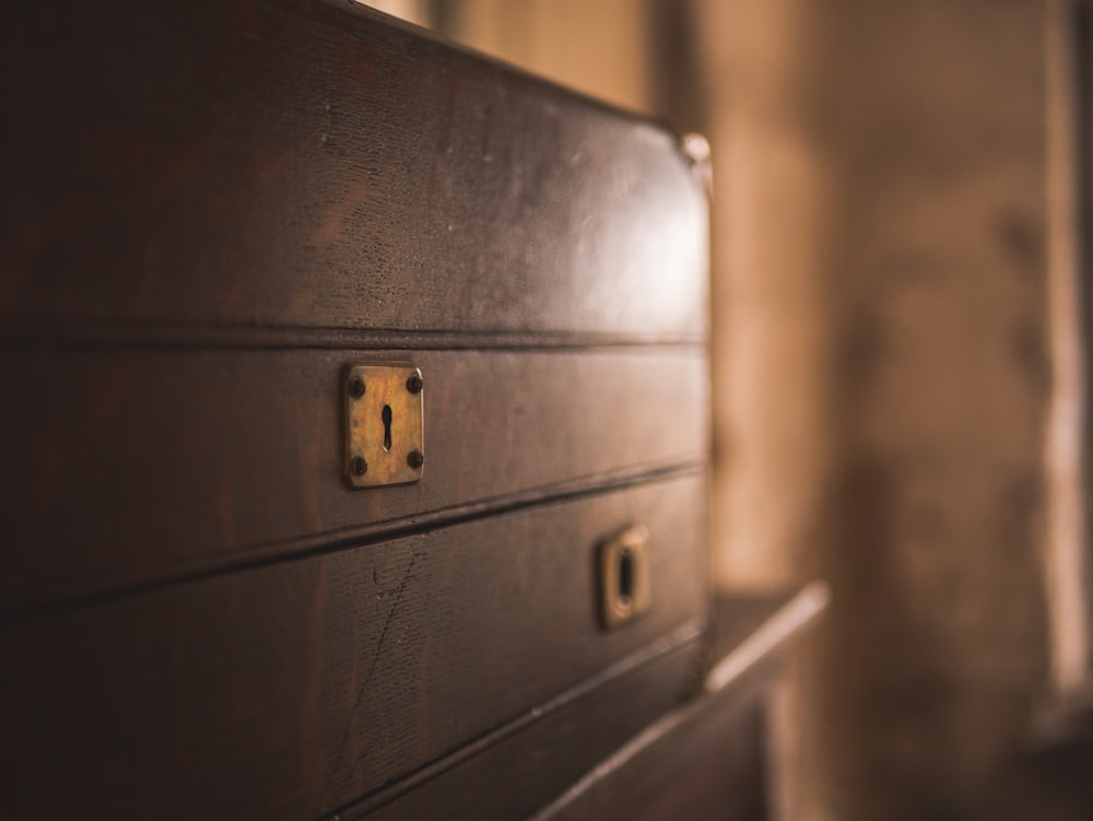black wooden drawer with silver door knob