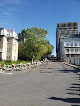 A group of diverse riders enjoying their Veloza bikes in an urban park.