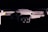 A close-up view of a drone against a dark background. The drone has a camera on the front and visible text that reads 'Mavic Mini'. One of the arms has a yellow and black label with instructions for unfolding.