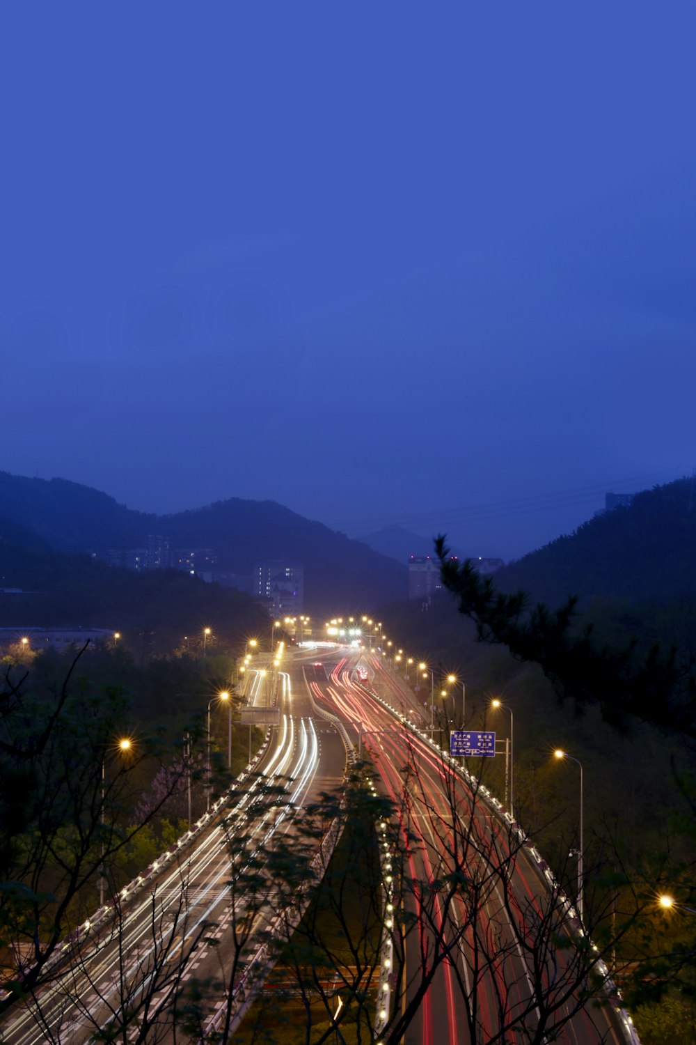 cars on road during night time