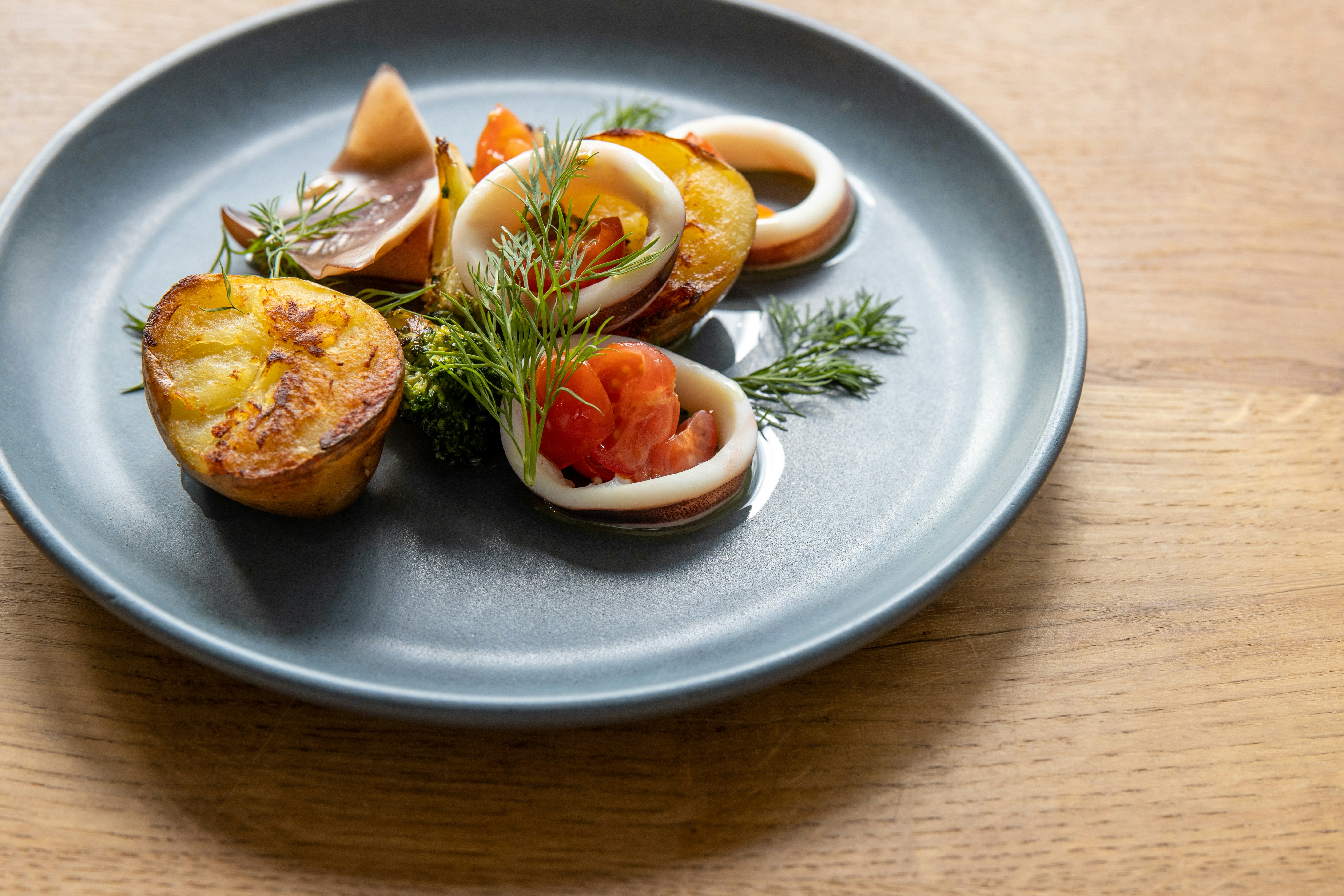 cooked food on white ceramic plate
