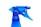 A blue plastic spray bottle with a trigger sprayer. The bottle is displayed against a white background, showcasing the transparency and glossy finish of the plastic material.
