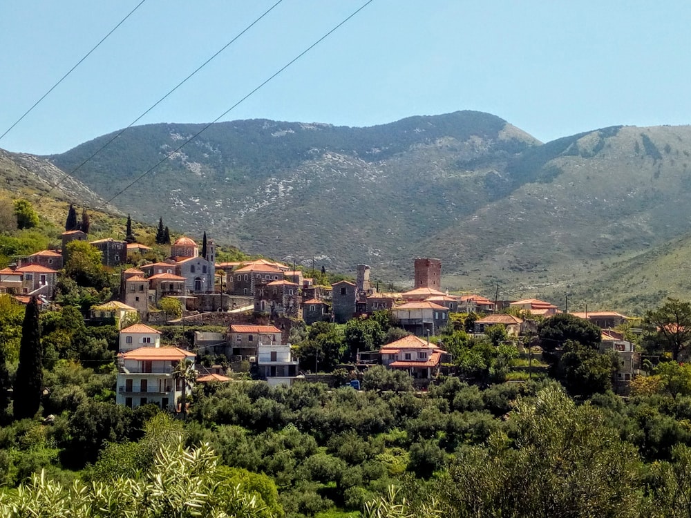 brown and white concrete buildings near green trees under blue sky during daytime