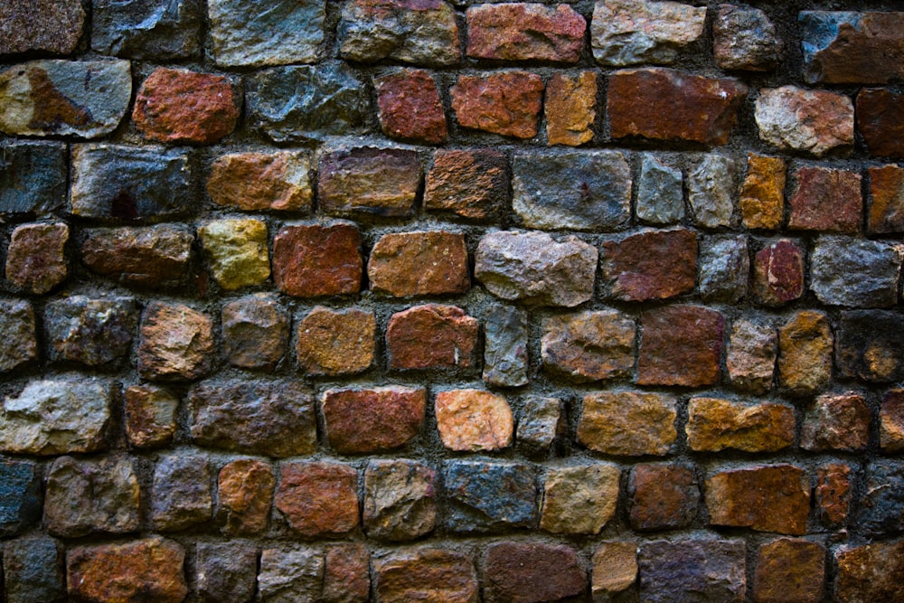 brown and gray brick wall