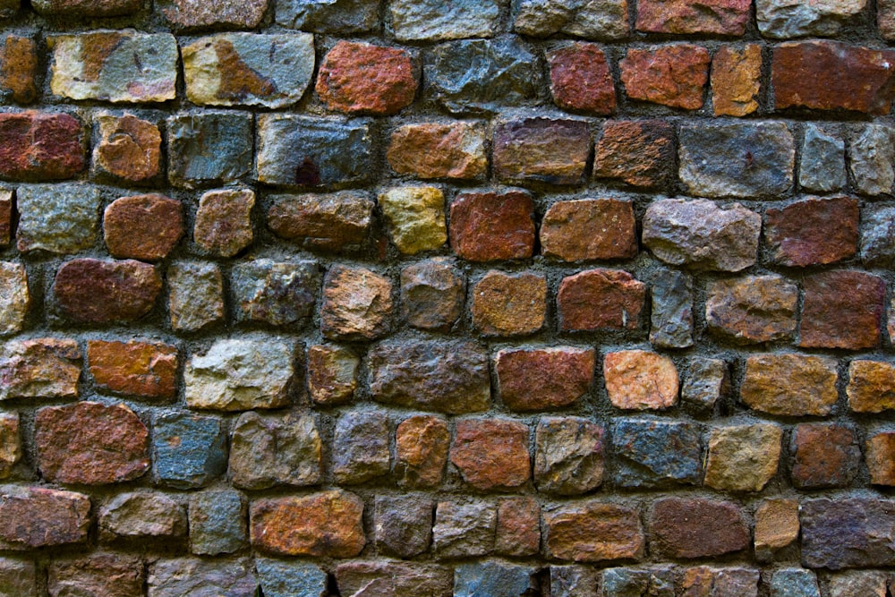 brown and gray brick wall