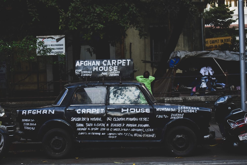 black and white police car