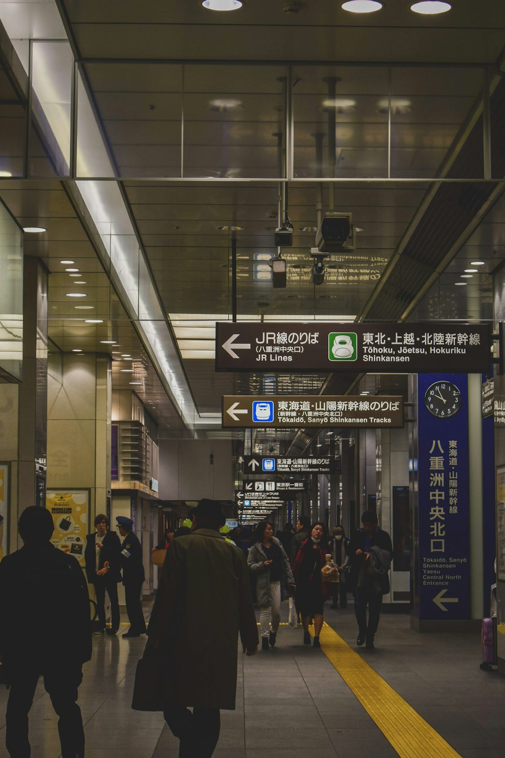 people walking on train station