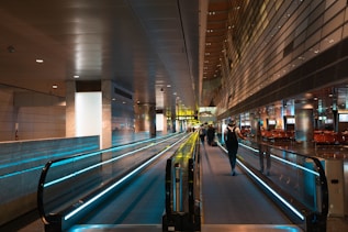 people walking on train station