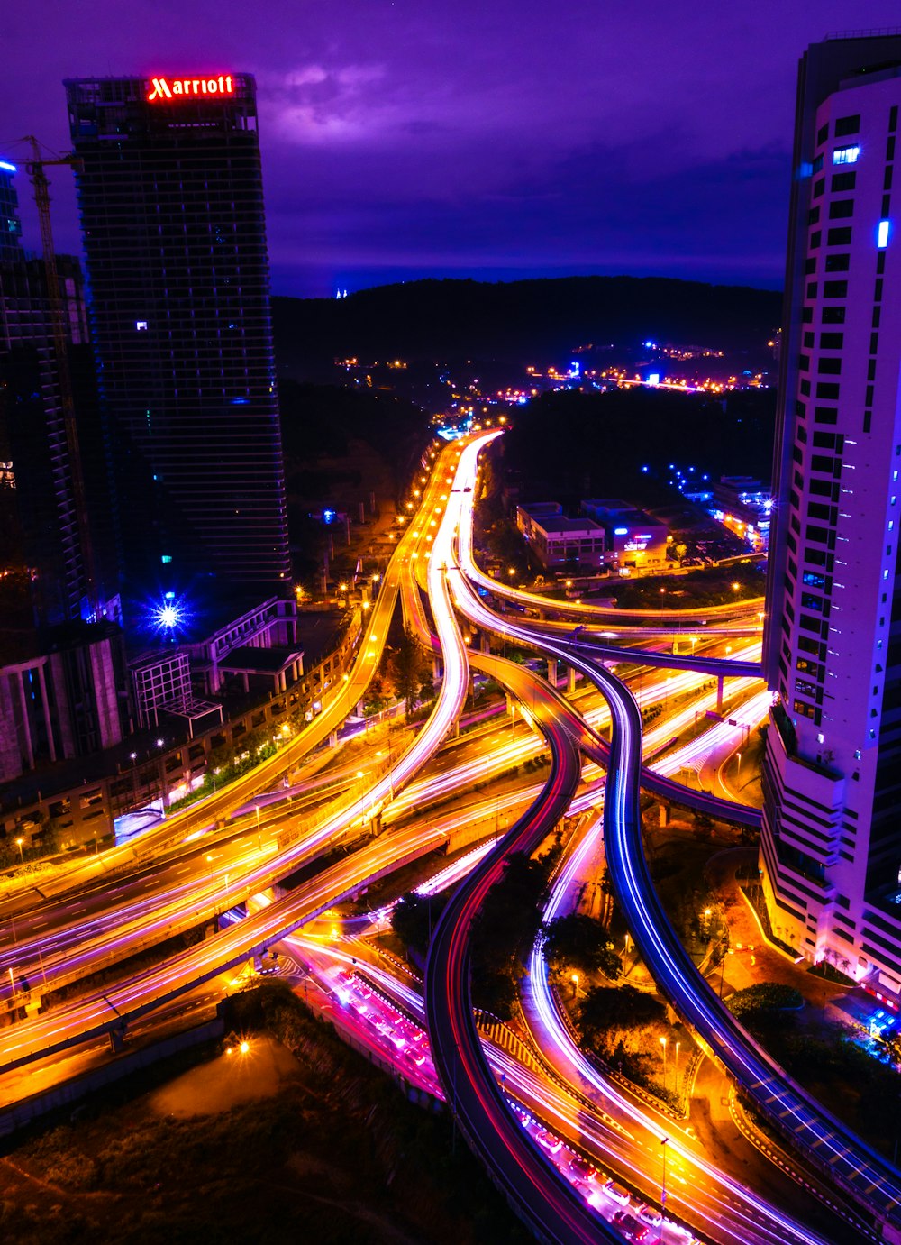 time lapse photography of city during night time