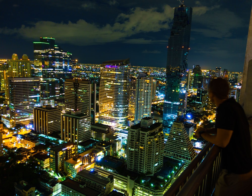 city buildings during night time