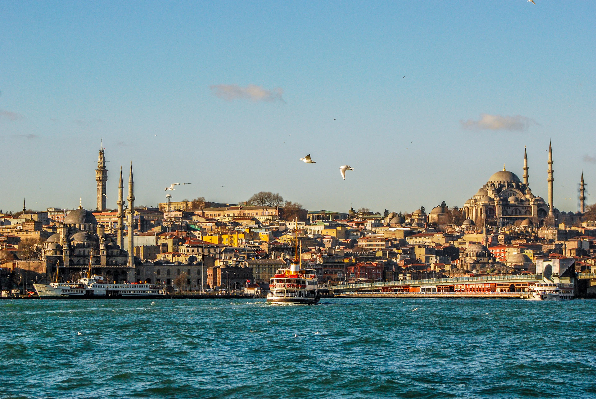 The Istanbul skyline seen from the Bosphorus