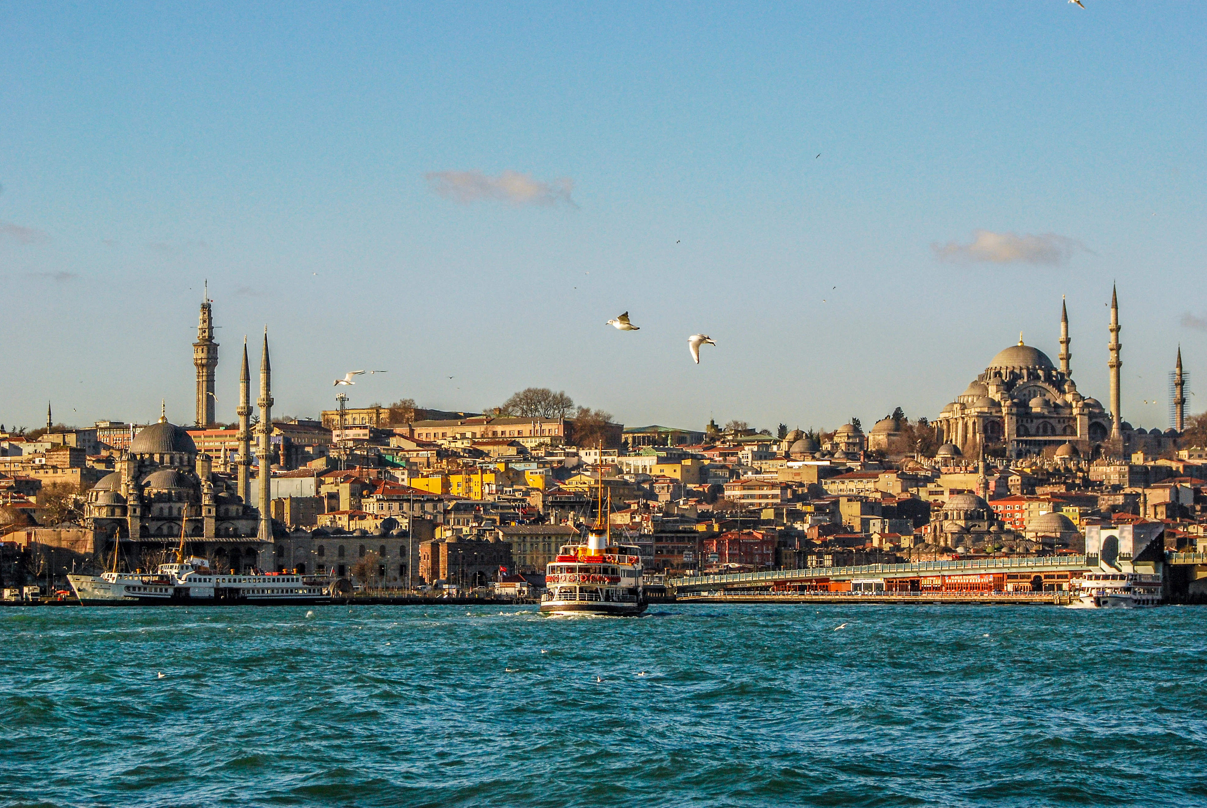 The Istanbul skyline seen from the Bosphorus