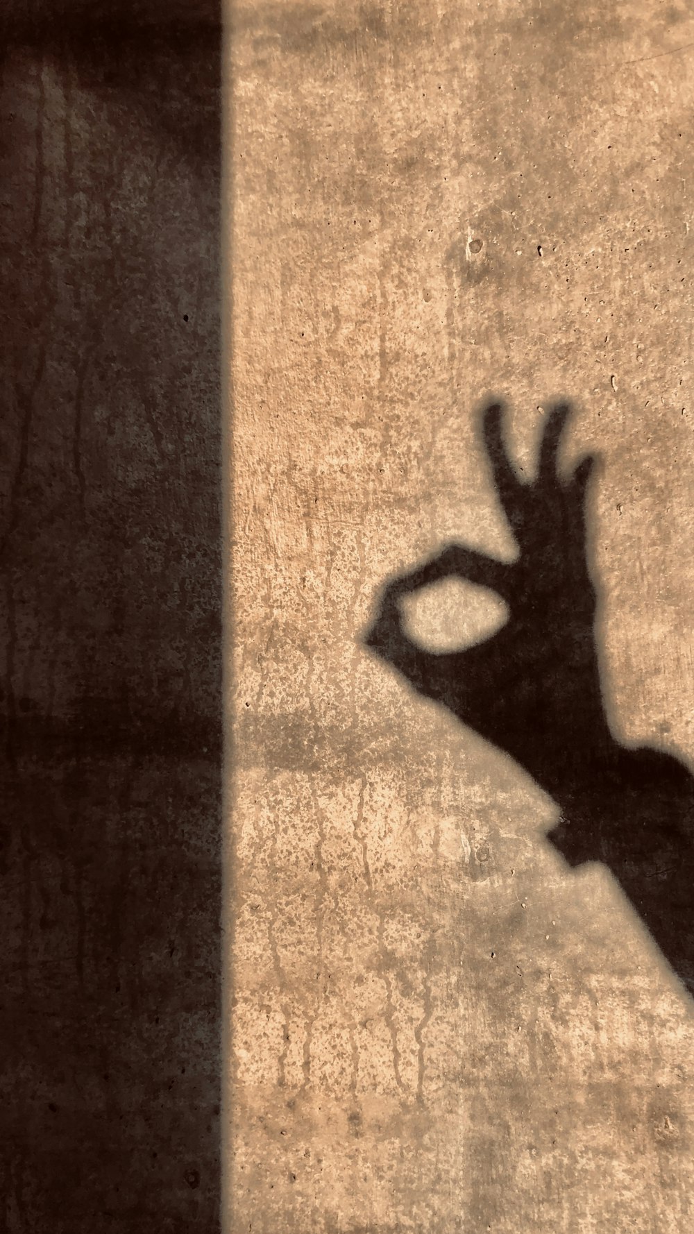 shadow of person on brown wooden surface