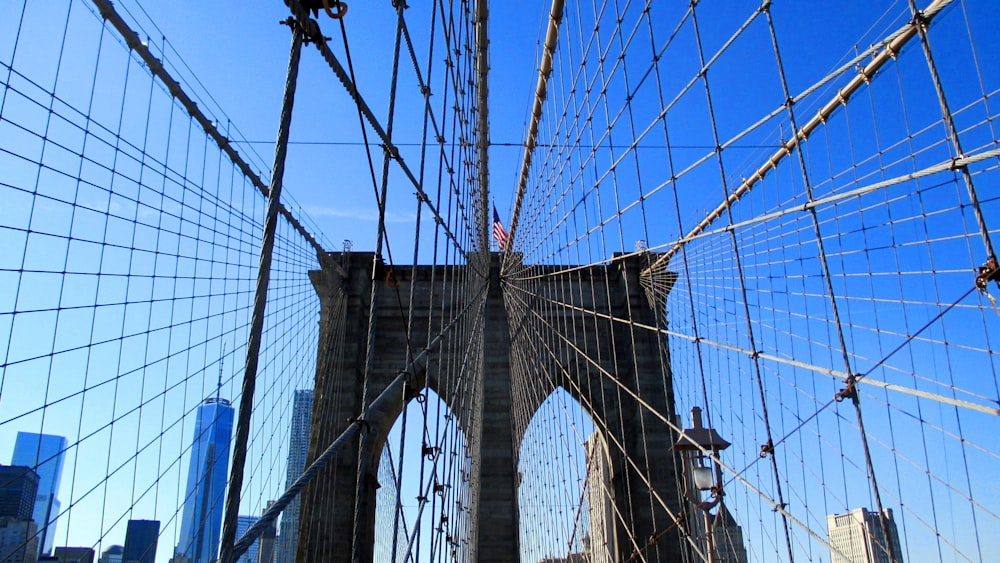 low angle photography of brooklyn bridge