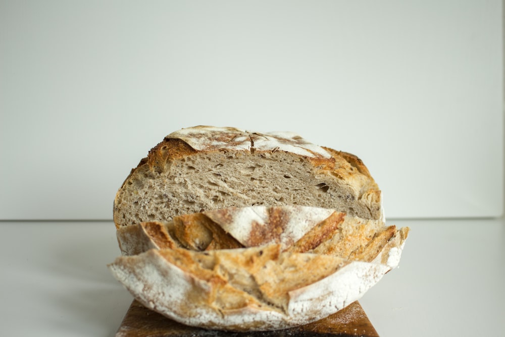 bread on white wooden table