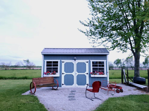 crossroad tiny homes and cabins with front sitting area