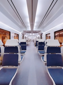 white and black chairs in a room