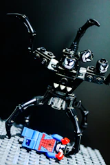 Close-up of LEGO Legendz robot navigating the competition field