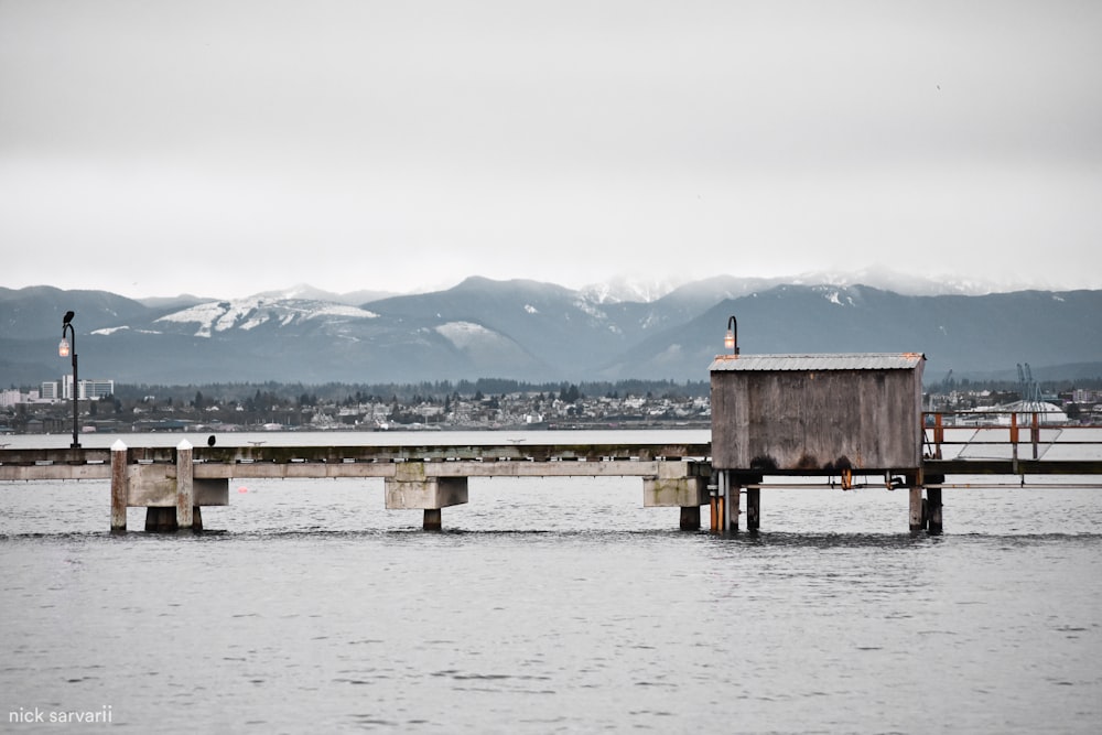 brown wooden house on body of water during daytime