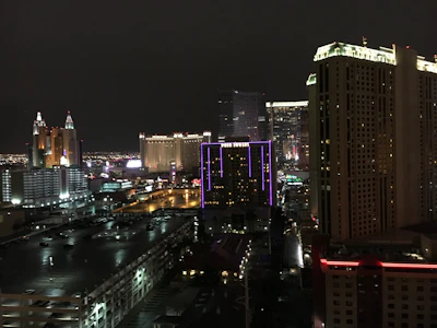 Nighttime cityscape view highlighting the urban vibe of the latest listings.