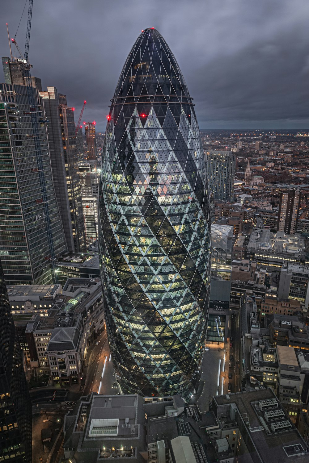 black and white glass building