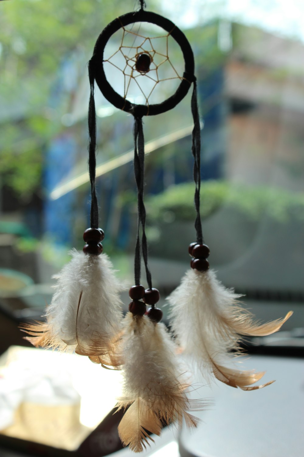 black and white dream catcher