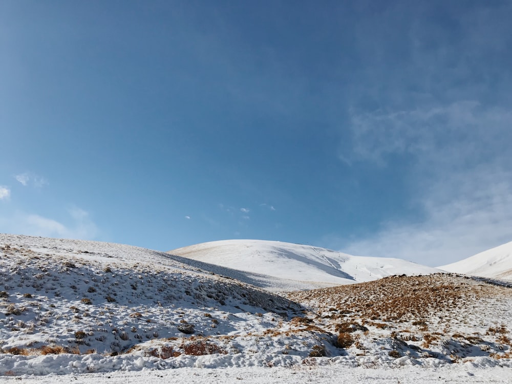 snow covered mountain under blue sky during daytime